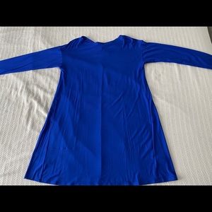 Eileen fisher L/S blue dress-keyhole back, size L